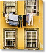 Hanging Clothes Of Old World Europe Metal Print