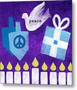 Hanukkah Peace Metal Print