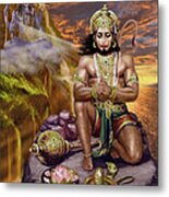 Hanuman Receives Lord Shiva's Blessings Metal Print