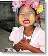 Happy Face Girl.cambodia Metal Print