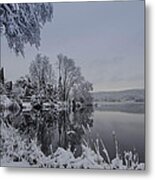 Happy Holidays From Lake Musconetcong Metal Print
