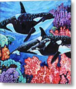 Happy Life Of A Killer Whale Metal Print