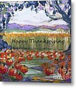 Happy Thanksgiving Greeting Card Metal Print