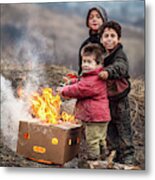 Hard Life But Smile On Their Faces! Metal Print