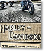 Harley-davidson Montage With Austin Map Metal Print