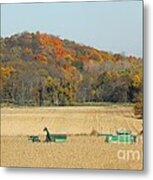 Harvesting Iowa Corn Metal Print