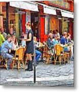 Having Lunch At A Parisian Cafe Metal Print