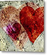 Hearts 10 Square Metal Print