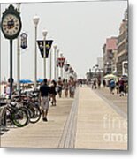 Heat Waves Make The Boardwalk Shimmer In The Distance Metal Print