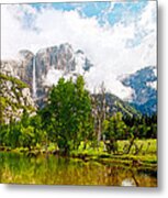 Heaven's Door Above Yosemite Falls Metal Print