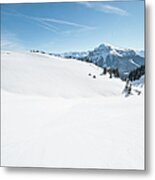 High Mountain Landscape In Sunny Day Metal Print