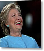 Hillary Clinton Is Joined By Maggie Metal Print