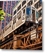 Historic Chicago El Train Metal Print