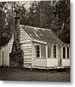 Hobcaw Cabin In Sepia Metal Print