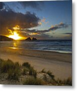 Holywell Bay Cornwall Metal Print