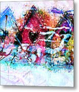 Home Through All Seasons Metal Print