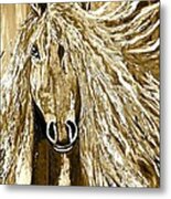 Horse Abstract Neutral Metal Print