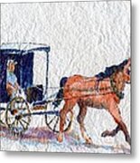 Horse And Buggy Metal Print