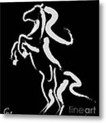 Horse -black And White Beauty Metal Print