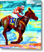 Horse Race Metal Print