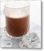 Hot Chocolate And Candy Coated Pretzels Metal Print
