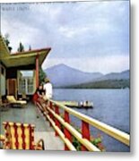 House & Garden Cover Of Women Sitting On The Deck Metal Print