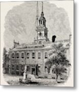 House At Philadelphia In Which The First Congresses Metal Print