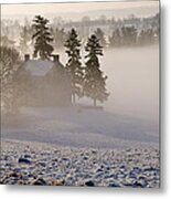 House In The Mist Metal Print