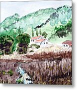 Houses In The Valley Metal Print