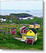 Houses On Little Fogo Island Newfoundland Metal Print
