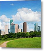 Houston Skyline And Park Metal Print