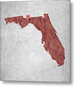 I Love Tallahassee Florida - Red Metal Print