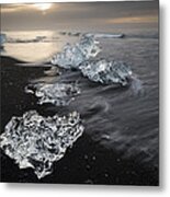 Ice From Vatnajokull Glacier Iceland Metal Print