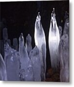Icicles In A Cave Metal Print