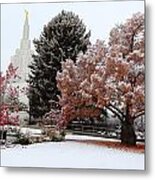 Idaho Falls Temple Winter Metal Print