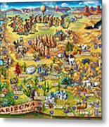 Illustrated Map Of Arizona Metal Print