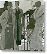 Illustration Of Four Women At The Grand National Metal Print