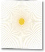 Illustrative Image Of Sun Shining Against White Background Metal Print