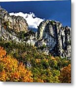 Imposing Seneca Rocks - Seneca Rocks National Recreation Area Wv Autumn Mid-afternoon Metal Print