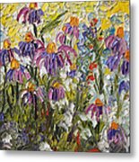 Impressionist Wildflower Patch Oil Painting Metal Print