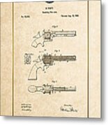 Improvement In Revolving Firearms By R. White - Vintage Patent Document Metal Print