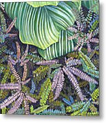 In The Conservatory - 4th Center - Green Metal Print