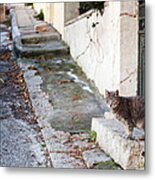 In The Streets Of Athens Metal Print