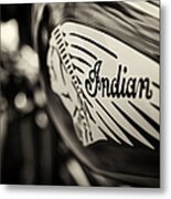 Indian Motorcycle Sepia Metal Print