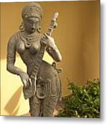 Indian Musician Statue Metal Print