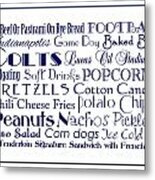 Indianapolis Colts Game Day Food 3 Metal Print