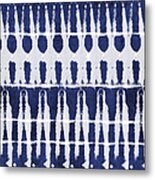 Indigo And White Shibori Design Metal Print