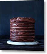 Indulgent Layered Chocolate Cake Metal Print