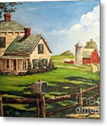 Cherokee Iowa Farm House Metal Print