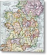 Irish Free State And Northern Ireland From Bacon S Excelsior Atlas Of The World Metal Print